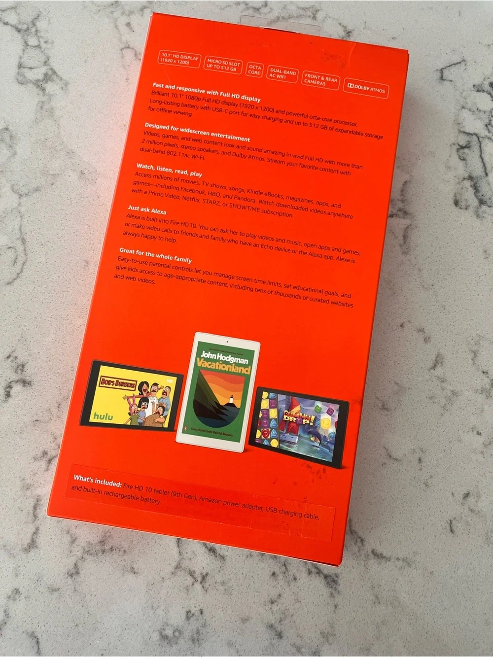 Amazon Fire HD 10 (9th Generation) 32GB, Wi-Fi, 10.1in - Black with case